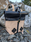 Black and Tan Full Grain Roll Top Bag