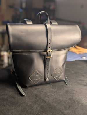 Truffle Full Grain Roll Top Bag