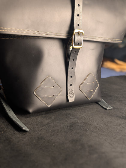 Truffle Full Grain Roll Top Bag